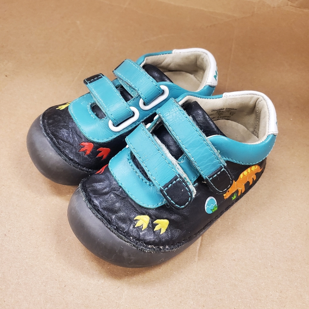 Momo Baby Boy First Walker Toddler Dinosaur Leather Sneakers Shoes Size 4